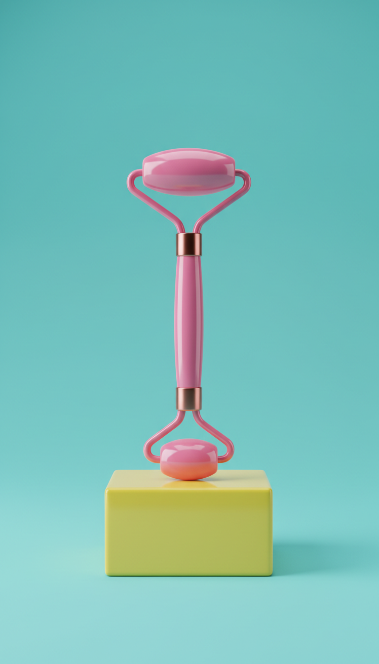 Rodillo facial acrílico rosa